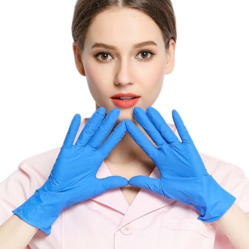 Нитриловые перчатки смотровые синие